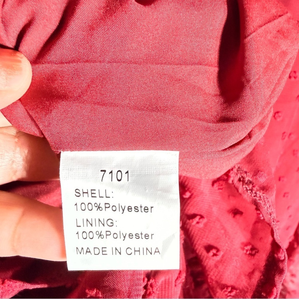BTFBM Burgundy Swiss Dot Ruffle Dress NWT Size XXL - Picture 7 of 7